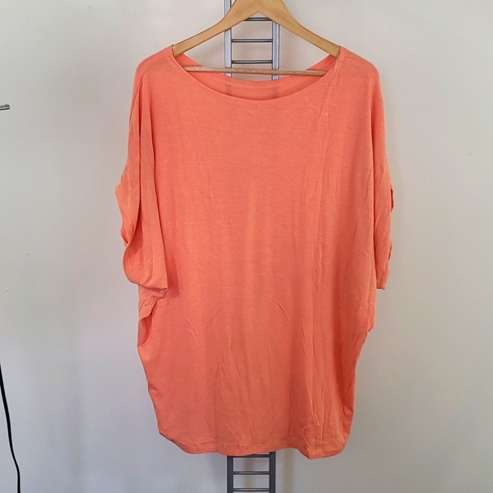 Coral Batwing Top